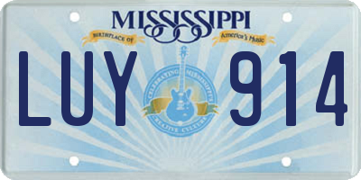 MS license plate LUY914