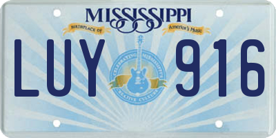 MS license plate LUY916