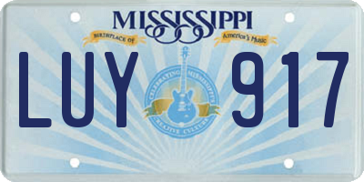 MS license plate LUY917