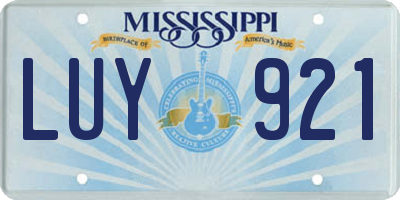 MS license plate LUY921