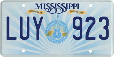 MS license plate LUY923