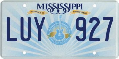 MS license plate LUY927