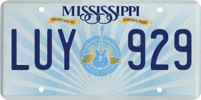 MS license plate LUY929
