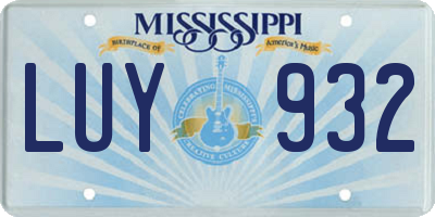 MS license plate LUY932