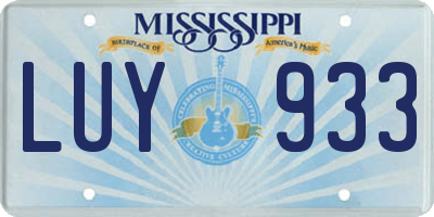 MS license plate LUY933