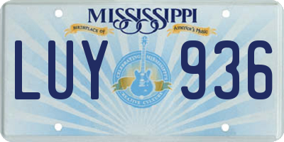 MS license plate LUY936