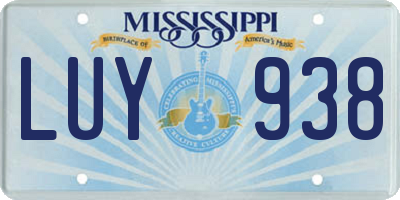 MS license plate LUY938
