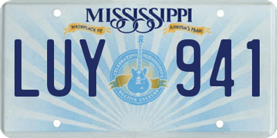 MS license plate LUY941