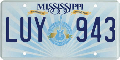 MS license plate LUY943