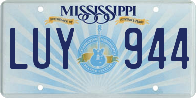 MS license plate LUY944