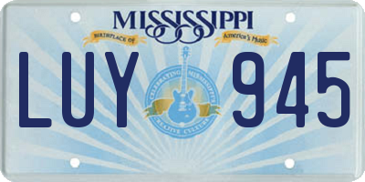 MS license plate LUY945