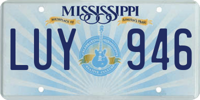 MS license plate LUY946