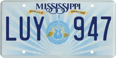 MS license plate LUY947