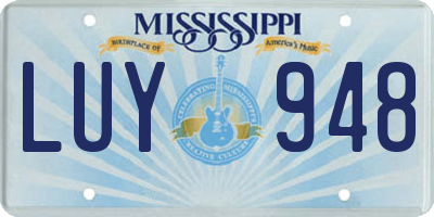 MS license plate LUY948