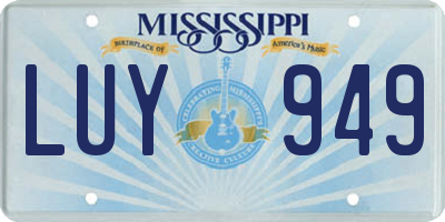 MS license plate LUY949