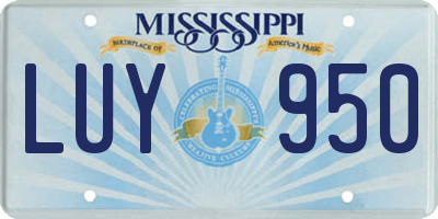 MS license plate LUY950
