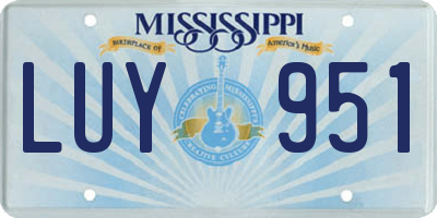 MS license plate LUY951