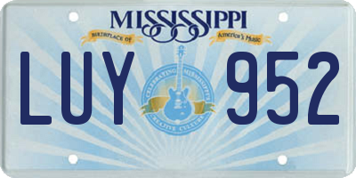 MS license plate LUY952