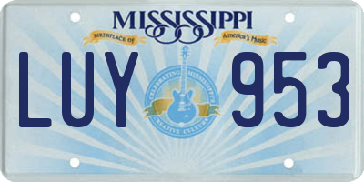 MS license plate LUY953