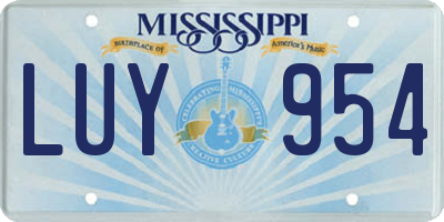 MS license plate LUY954
