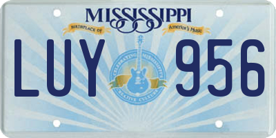 MS license plate LUY956