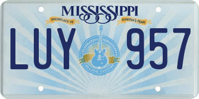 MS license plate LUY957