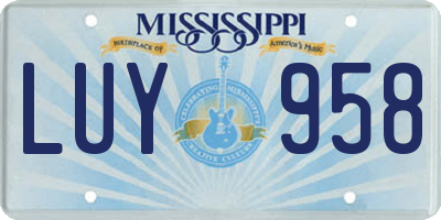 MS license plate LUY958