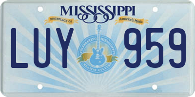 MS license plate LUY959