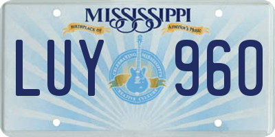 MS license plate LUY960