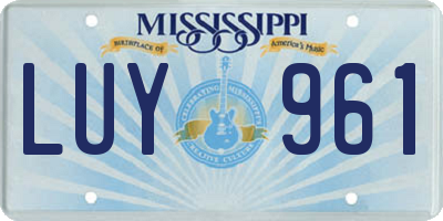 MS license plate LUY961