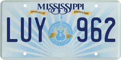 MS license plate LUY962