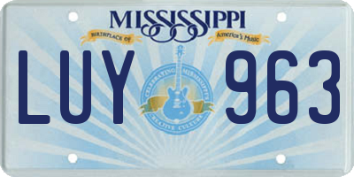 MS license plate LUY963