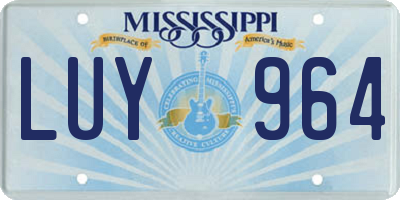 MS license plate LUY964