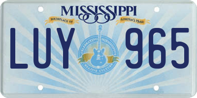 MS license plate LUY965