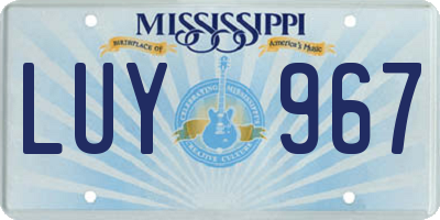 MS license plate LUY967
