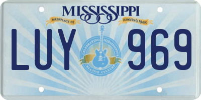 MS license plate LUY969