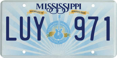 MS license plate LUY971
