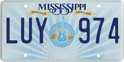 MS license plate LUY974