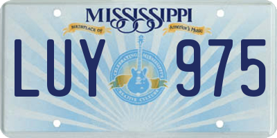 MS license plate LUY975