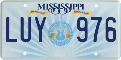 MS license plate LUY976