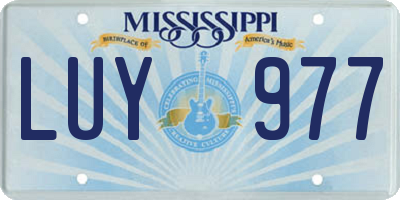 MS license plate LUY977