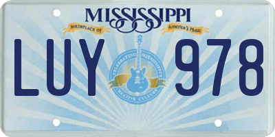 MS license plate LUY978