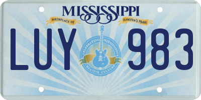 MS license plate LUY983