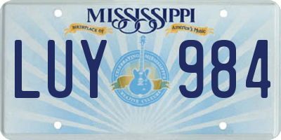 MS license plate LUY984