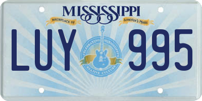MS license plate LUY995