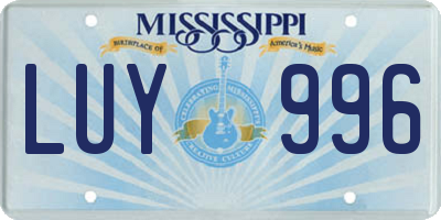 MS license plate LUY996