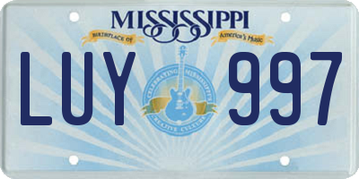 MS license plate LUY997