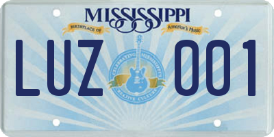 MS license plate LUZ001