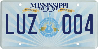 MS license plate LUZ004