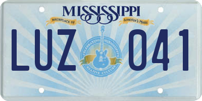 MS license plate LUZ041